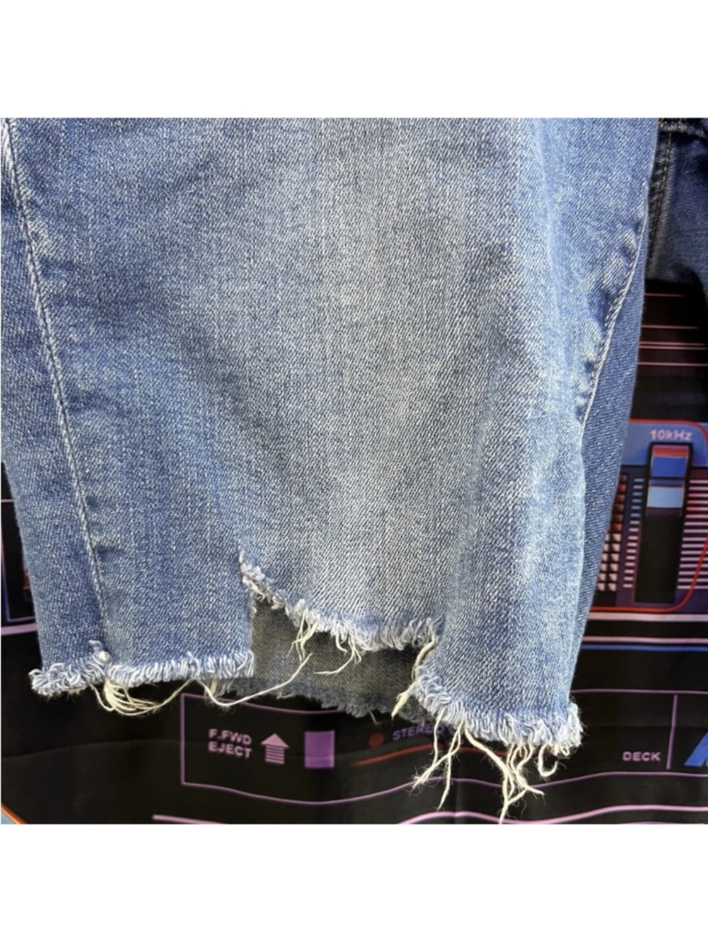 Lucky Brand Blue Embroidered Distressed Denim Shorts - Picture 6 of 11